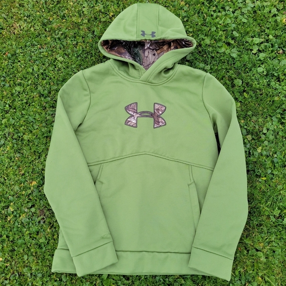 UNDER ARMOUR STORM HOODIE CAMO GRAY GREEN YOUTH BOYS LARGE YL LOT OF 3 - Picture 3 of 7